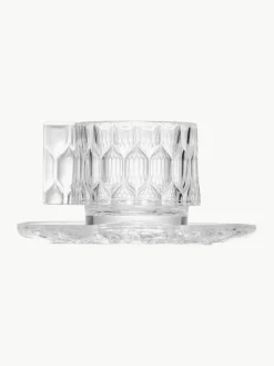 Koffiekopjes met schoteltjes Jellies met structuurpatroon, 4 stuks