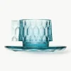 Koffiekopjes met schoteltjes Jellies met structuurpatroon, 4 stuks