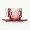 Koffiekopjes met schoteltjes Jellies met structuurpatroon, 4 stuks