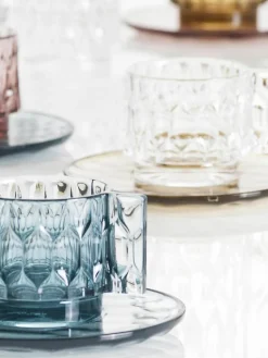 Koffiekopjes met schoteltjes Jellies met structuurpatroon, 4 stuks