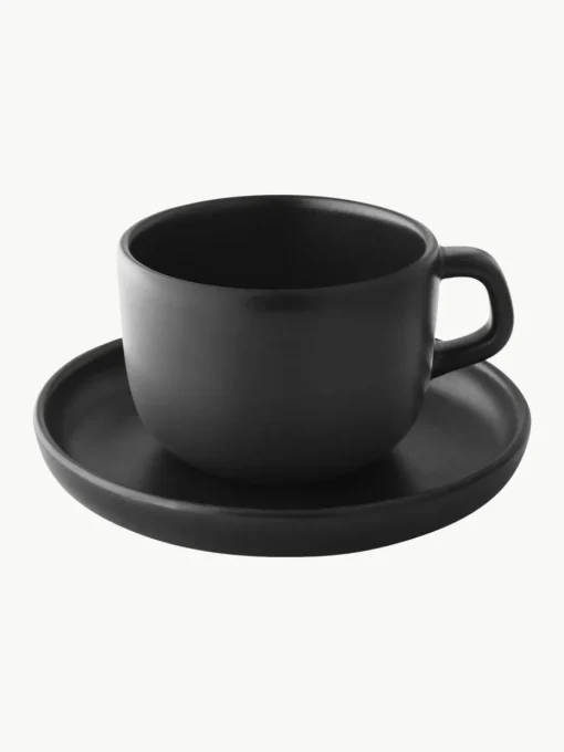 Koffiekopjes Nordic Kitchen met schoteltjes, 4 stuks