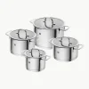 Kookpanenn TrueFlow van edelstaal, set van 4