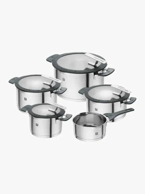 Kookpannen Simplify van edelstaal, set van 5