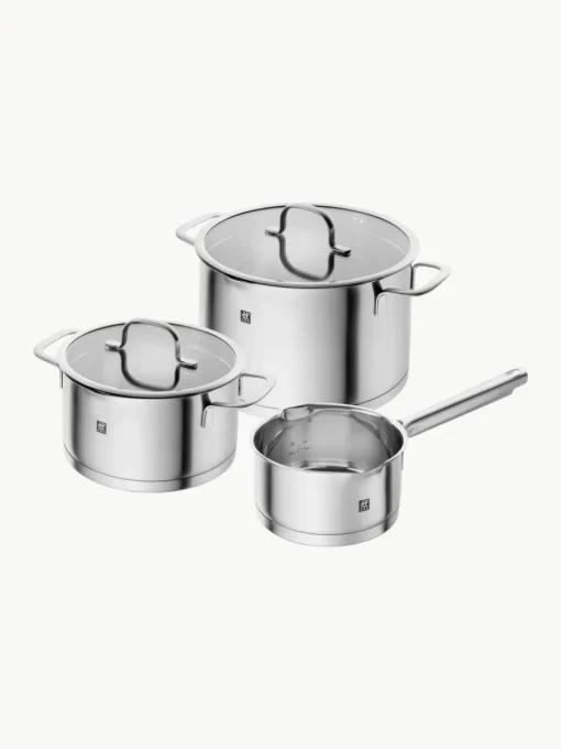 Kookpannen TrueFlow van edelstaal, set van 3