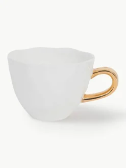 Kopje Good Morning met goudkleurige handvat