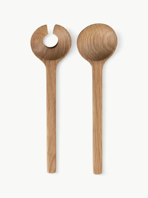Korte saladebestekken Bit van eikenhout