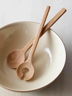 Korte saladebestekken Bit van eikenhout
