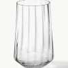 Kristalglazen waterglazen Bernadotte met groefstructuur, 6 stuks