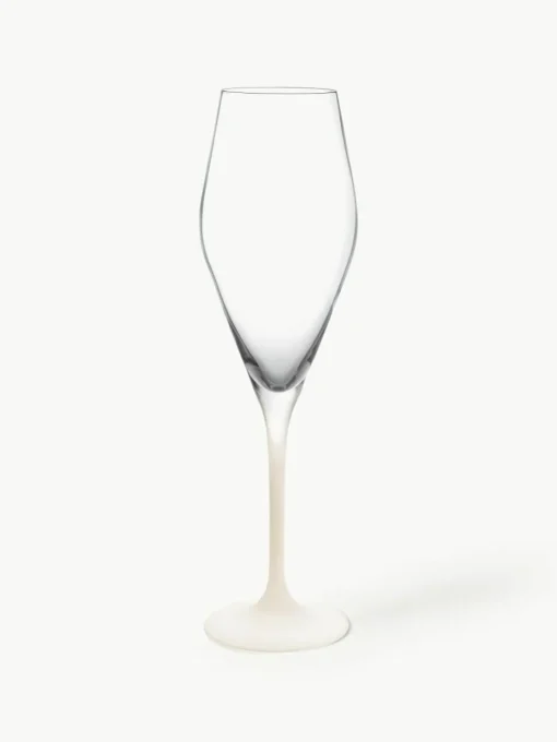 Kristallen champagneglazen Manufacture Rock, 4 stuks