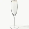 Kristallen champagneglazen Dvorak met goudkleurige decoratie, 6 stuks