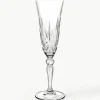 Kristallen champagneglazen Melodia met reliëf, 6 stuks