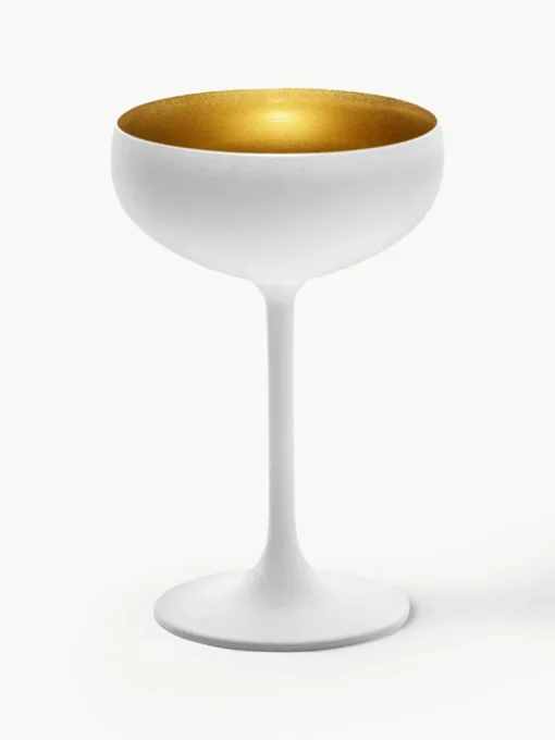 Kristallen champagneglazen Elements, 6 stuks