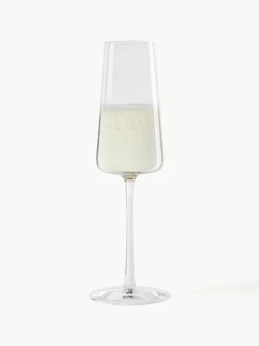 Kristallen champagneglazen Power in kegelvorm, 6 stuks