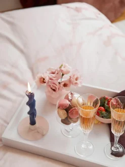 Kristallen champagneglazen Timeless met groefreliëf, 6 stuks