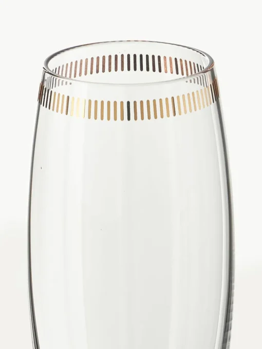 Kristallen champagneglazen Dvorak met goudkleurige decoratie, 6 stuks
