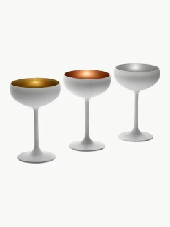 Kristallen champagneglazen Elements, 6 stuks