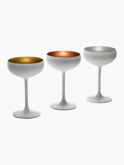 Kristallen champagneglazen Elements, 6 stuks