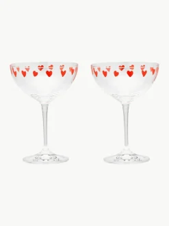 Kristallen champagneglazen Classic Love, 2 stuks