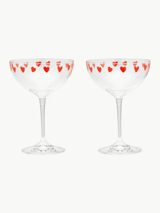 Kristallen champagneglazen Classic Love, 2 stuks