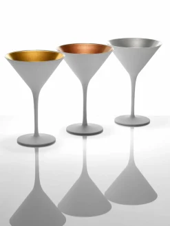 Kristallen cocktailglazen Elements, 6 stuks
