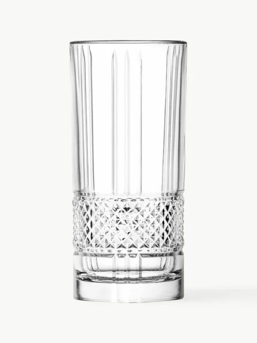 Kristallen glazen Brillante met reliëf, 6 stuks