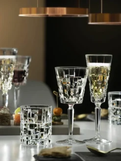Kristallen glazen Etna met reliëf, 6 stuks