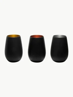 Kristallen longdrinkglazen Elements, 6 stuks