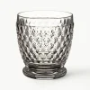 Kristallen waterglazen Boston met reliëf, 4 stuks