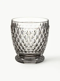 Kristallen waterglazen Boston met reliëf, 4 stuks