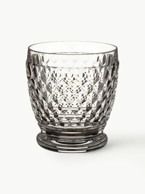 Kristallen waterglazen Boston met reliëf, 4 stuks
