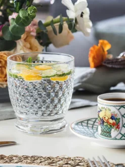 Kristallen waterglazen Boston met reliëf, 4 stuks