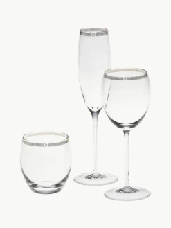 Kristallen waterglazen Dvorak met goudkleurige decoratie, 6 stuks