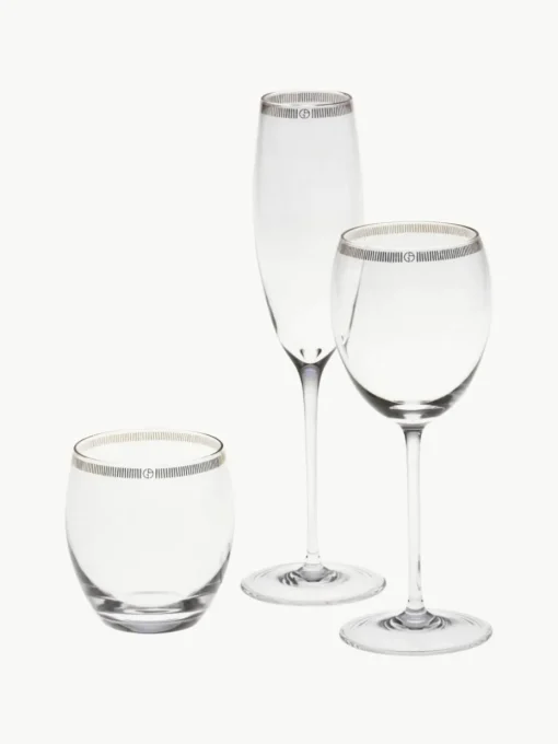 Kristallen waterglazen Dvorak met goudkleurige decoratie, 6 stuks