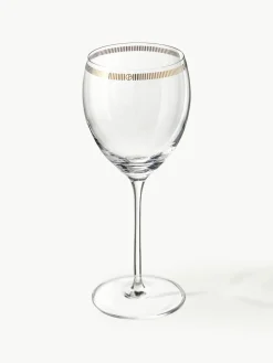 Kristallen wijnglazen Dvorak met goudkleurige decoratie, 6 stuks