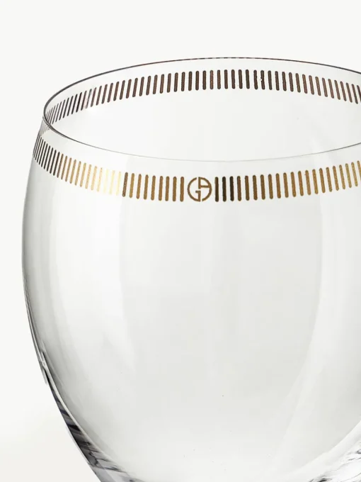 Kristallen wijnglazen Dvorak met goudkleurige decoratie, 6 stuks