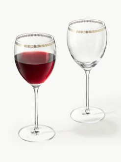 Kristallen wijnglazen Dvorak met goudkleurige decoratie, 6 stuks
