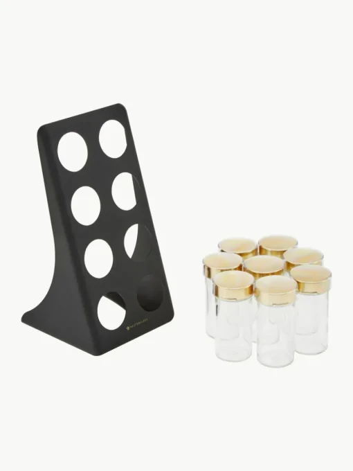 Kruidenrek Master Class met kruidenpotjes, set van 9