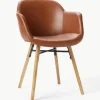 Kunstleren fauteuil Fiji met smalle zitvlak