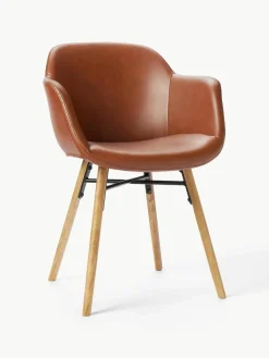 Kunstleren fauteuil Fiji met smalle zitvlak