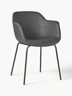 Kunstleren fauteuil Fiji met smalle zitvlak