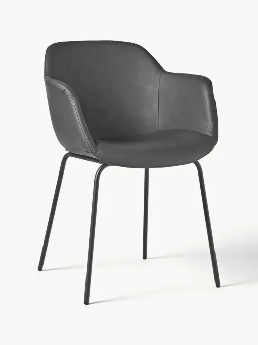 Kunstleren fauteuil Fiji met smalle zitvlak
