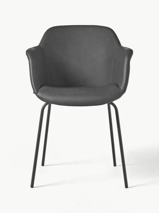 Kunstleren fauteuil Fiji met smalle zitvlak