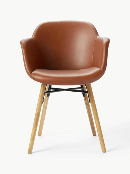 Kunstleren fauteuil Fiji met smalle zitvlak