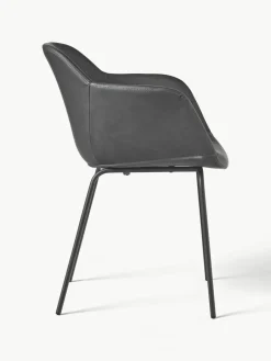 Kunstleren fauteuil Fiji met smalle zitvlak