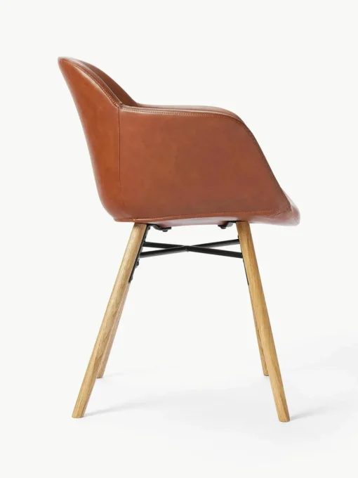 Kunstleren fauteuil Fiji met smalle zitvlak