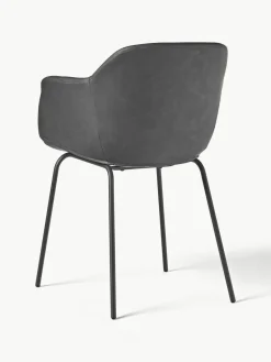 Kunstleren fauteuil Fiji met smalle zitvlak