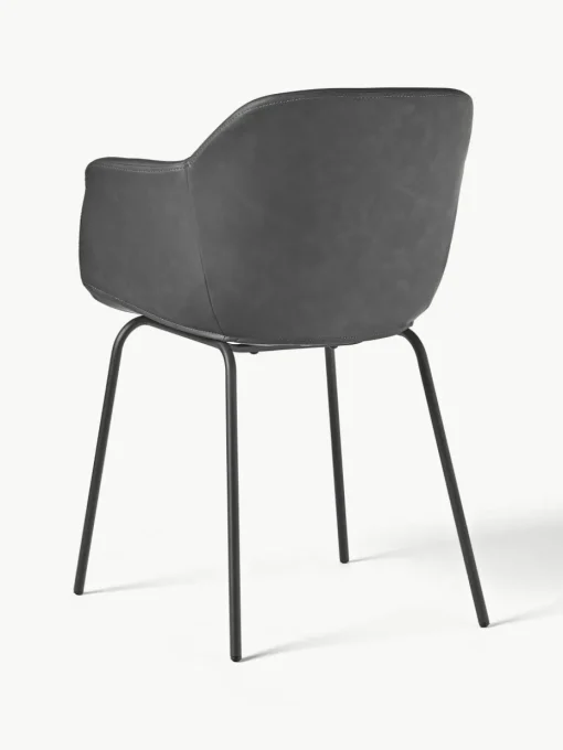Kunstleren fauteuil Fiji met smalle zitvlak