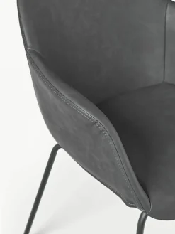 Kunstleren fauteuil Fiji met smalle zitvlak