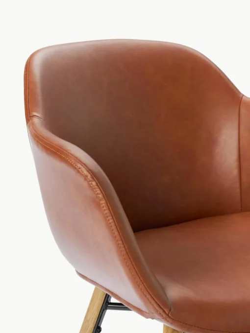 Kunstleren fauteuil Fiji met smalle zitvlak