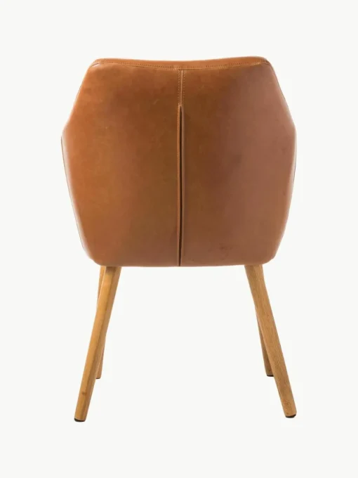 Kunstleren fauteuil Nora met houten poten